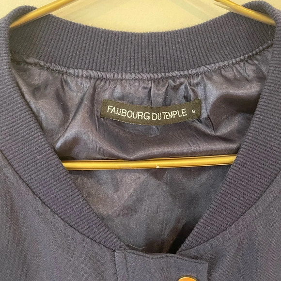 Fauberg Du Temple Blue varsity gold bomber jacket - Picture 7 of 7